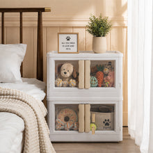 Load image into Gallery viewer, Folding and Stackable Container with Doors and Handles, Set of 2
