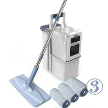 Load image into Gallery viewer, Floor Mop and Bucket Set with 3 Microfiber Mop Pads
