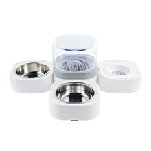 Load image into Gallery viewer, 3-in-1 Pet Feeder Set with Automatic Water Dispenser, for Puppy and Cat, White&amp;Gray
