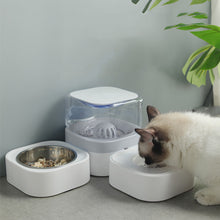 Load image into Gallery viewer, 3-in-1 Pet Feeder Set with Automatic Water Dispenser, for Puppy and Cat, White&amp;Gray
