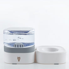 Load image into Gallery viewer, 3-in-1 Pet Feeder Set with Automatic Water Dispenser, for Puppy and Cat, White&amp;Gray
