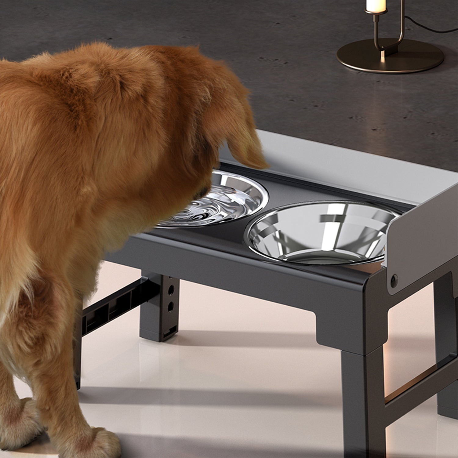Elevated Dog Bowls with Adjustable Legs and Spill-Proof Semi-Encirclin –  HANAMYA