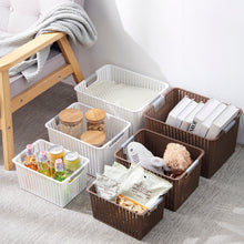 Load image into Gallery viewer, Storage Basket Organizer with Handle, White
