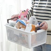 Load image into Gallery viewer, Stackable Storage Basket Organizer with Handle, Off White
