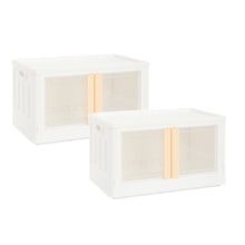Load image into Gallery viewer, Folding and Stackable Container with Doors and Handles, Set of 2
