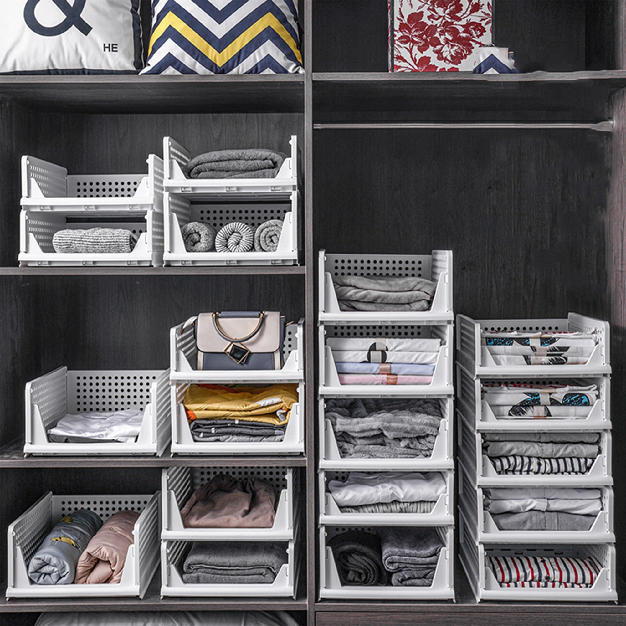 Closet Organizers and Storage Shelves for , Collapsible Stackable