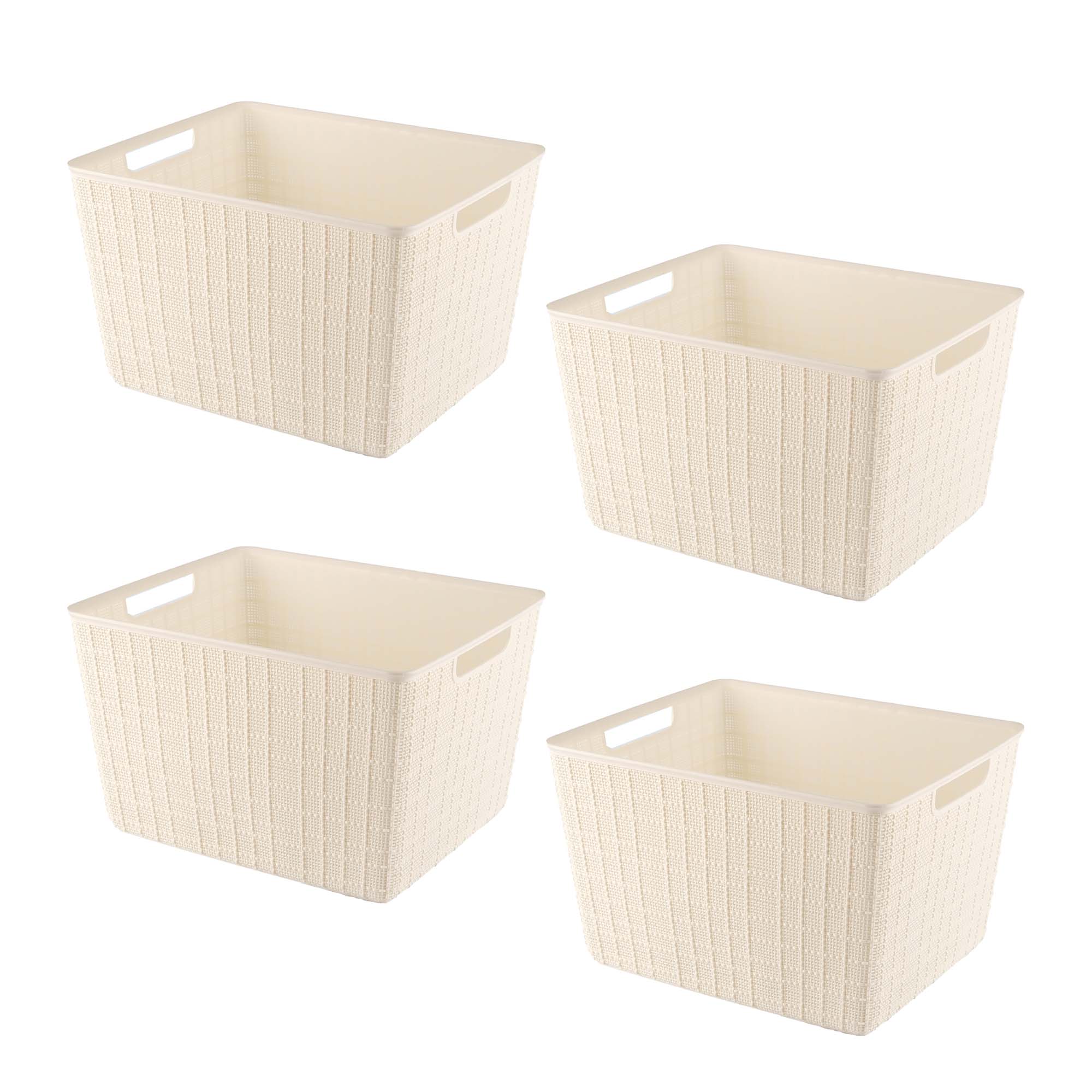 Storage Basket Organizer with Handle  Storage Bin, 17 Liter, Beige –  HANAMYA