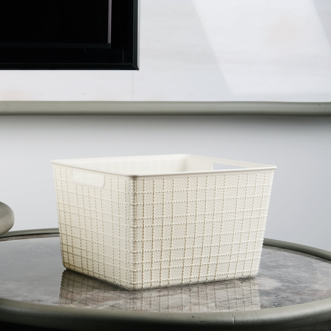 Storage Basket Organizer with Handle | Storage Bin, 17 Liter, Beige
