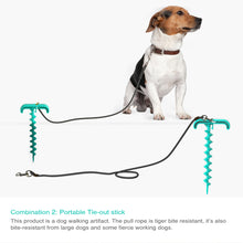 Load image into Gallery viewer, Dog Chew Ball Toy with Portable Tie-out Stick and Elastic Pull Rope Molar Ball
