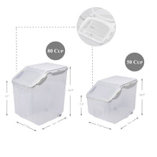 Load image into Gallery viewer, Food Storage Container with Measuring Cup, Clear &amp; White
