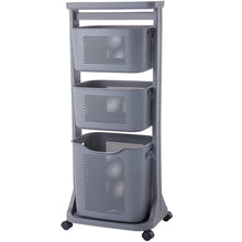 Load image into Gallery viewer, 3-Portable Basket Rolling Cart with Top Shelf
