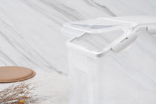 Load image into Gallery viewer, Food Storage Container with Measuring Cup, Clear &amp; White
