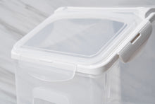 Load image into Gallery viewer, Food Storage Container with Measuring Cup, Clear &amp; White
