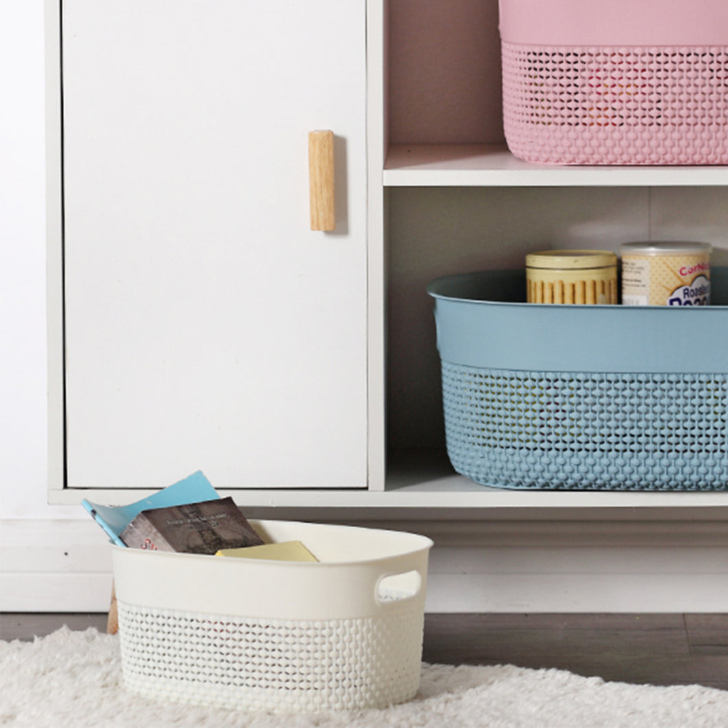 Storage Basket Organizer with Handle, 13 Liter, Set of 4, Beige