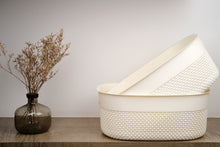 Load image into Gallery viewer, Storage Basket Organizer with Handle, 13 Liter, Set of 4, Beige
