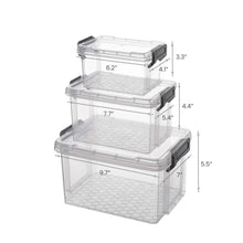 Load image into Gallery viewer, Storage Organizer Set of 1 QT, 2.5 QT and 4 QT Storage Containers with Lid, Set of 9, Clear
