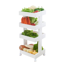 Load image into Gallery viewer, 4-Shelf Plastic Rolling Storage Cart
