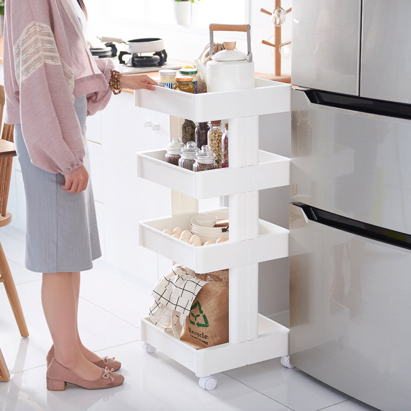 4-Shelf Plastic Rolling Storage Cart