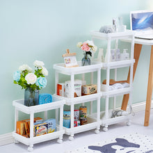 Load image into Gallery viewer, 4-Shelf Plastic Rolling Storage Cart
