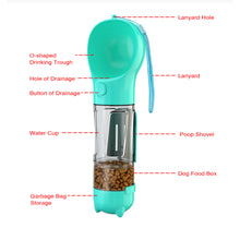 Load image into Gallery viewer, 3 in 1 Dog Travel Bottle Set with 17 oz Drinking Feeder, Food Box and Trash Bag Storage, for Pets Outdoor Walking and Traveling
