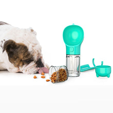 Load image into Gallery viewer, 3 in 1 Dog Travel Bottle Set with 17 oz Drinking Feeder, Food Box and Trash Bag Storage, for Pets Outdoor Walking and Traveling
