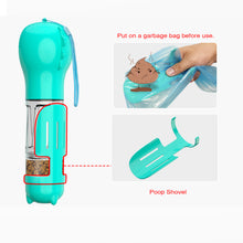 Load image into Gallery viewer, 3 in 1 Dog Travel Bottle Set with 17 oz Drinking Feeder, Food Box and Trash Bag Storage, for Pets Outdoor Walking and Traveling

