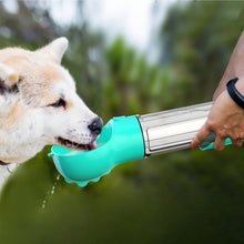 Load image into Gallery viewer, 3 in 1 Dog Travel Bottle Set with 17 oz Drinking Feeder, Food Box and Trash Bag Storage, for Pets Outdoor Walking and Traveling
