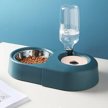 Load image into Gallery viewer, 2-in-1 Pet Feeder Set with Automatic Water Dispenser and Stainless Steel Bowl, for Puppy and Cat
