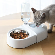 Load image into Gallery viewer, 2-in-1 Pet Feeder Set with Automatic Water Dispenser and Stainless Steel Bowl, for Puppy and Cat
